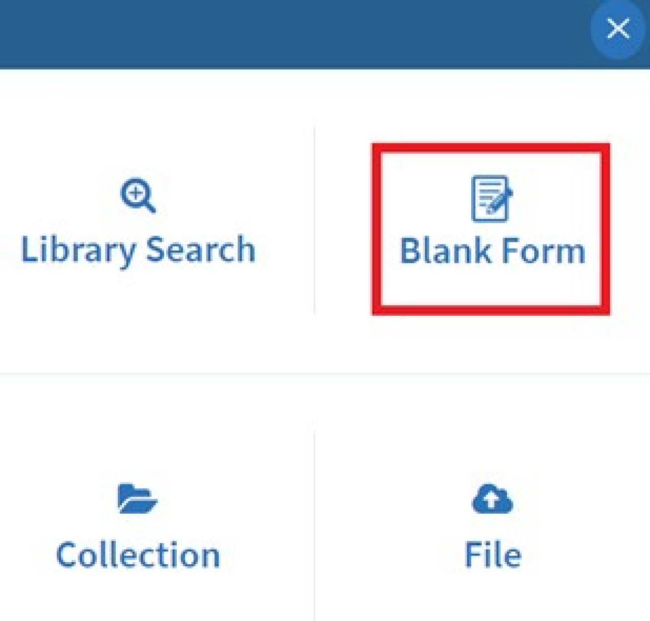 Blank form button in Reading List
