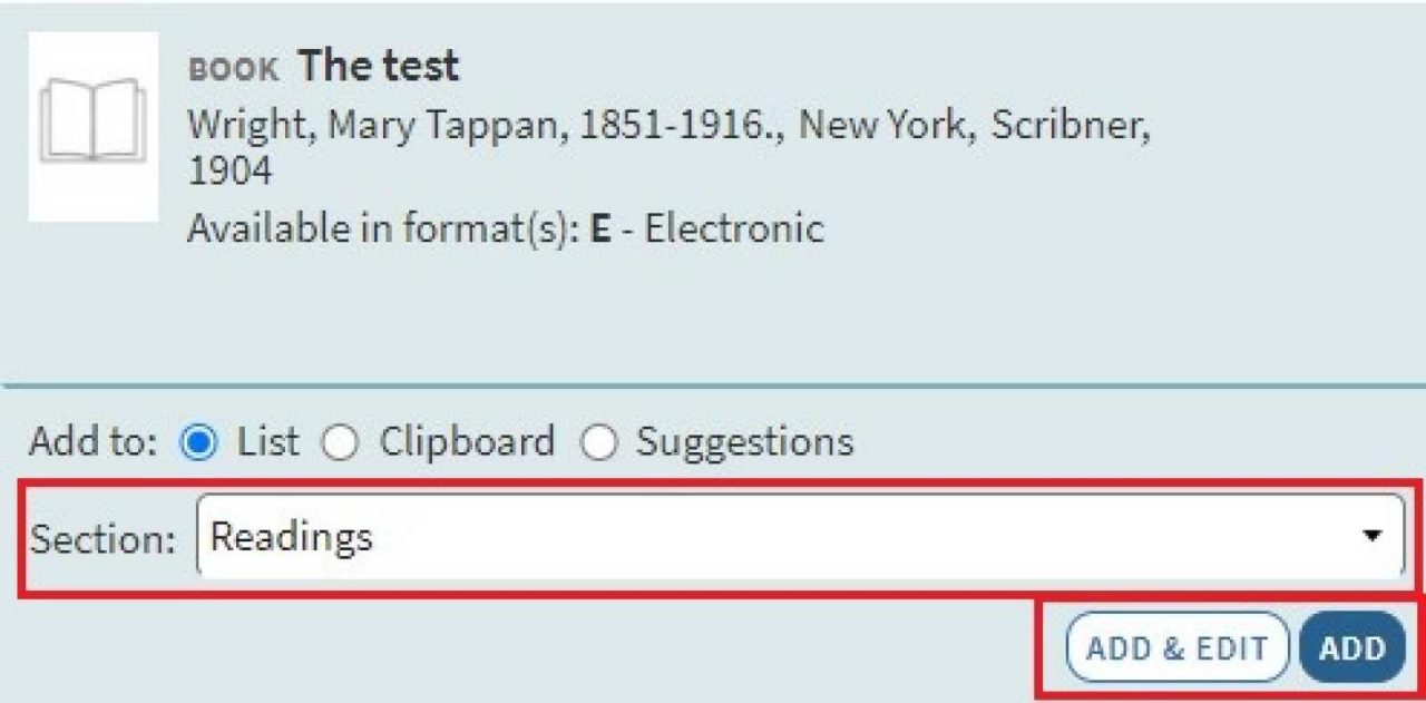 Add button in Reading List